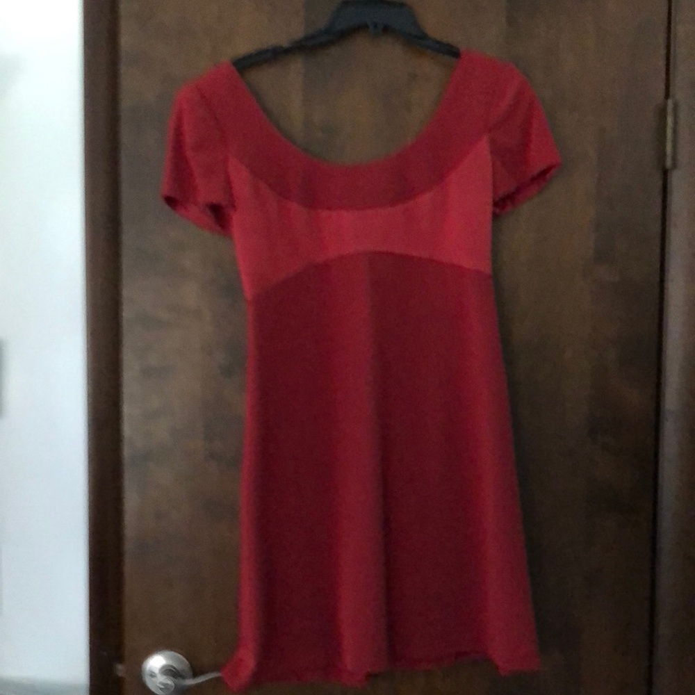 Vibrant Red Fitted Cap Sleeve Dress